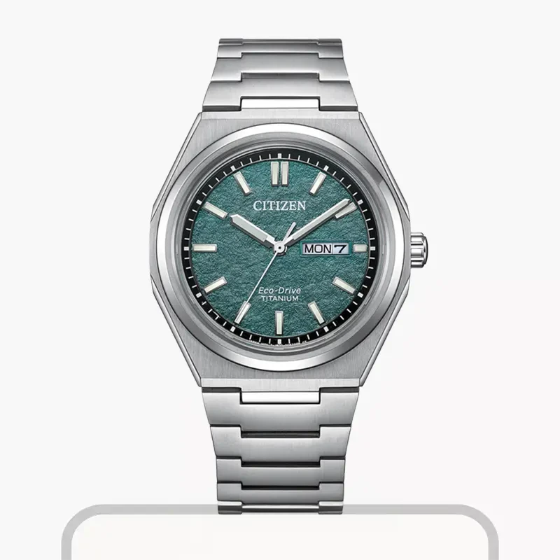 Citizen Zenshin Eco-Drive Super Titanium™ Green Dial  Men’s Watch- AW0130-85X